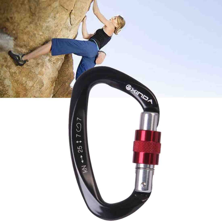 XINDA XD-Q9628 Professional Climbing D-Shaped Master Lock Carabiner ความปลอดภัยหัวเข็มขัดปีนเขากลางแจ้งอุปกรณ์, XD-Q9628 (Black), XD-Q9628 (Orange), XD-Q9628 (Blue)