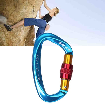 XINDA XD-Q9628 Professional Climbing D-Shaped Master Lock Carabiner ความปลอดภัยหัวเข็มขัดปีนเขากลางแจ้งอุปกรณ์, XD-Q9628 (Black), XD-Q9628 (Orange), XD-Q9628 (Blue)