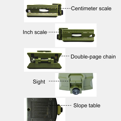 GoldGood K4074 Outdoor Multi-function Military Travel Geology Pocket เข็มทิศอเมริกันแบบแท่งปริซึมพร้อมจอแสดงผลส่องสว่าง, K4074