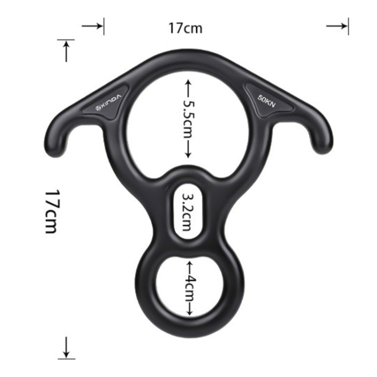 XINDA XD8602 ปีนเขากู้ภัยรูปที่ 8 Descender พร้อมอุปกรณ์ Belay เกียร์ก้มหู