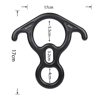 XINDA XD8602 ปีนเขากู้ภัยรูปที่ 8 Descender พร้อมอุปกรณ์ Belay เกียร์ก้มหู