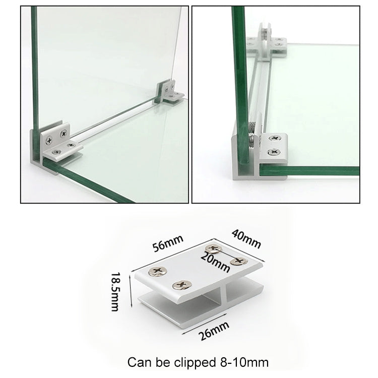 5 ชิ้นอลูมิเนียมแก้วผสม Clamp ตู้ Partition คลิป, 180 องศา Cliped 8-10 มิลลิเมตร, 180 degrees Cliped 8-10mm