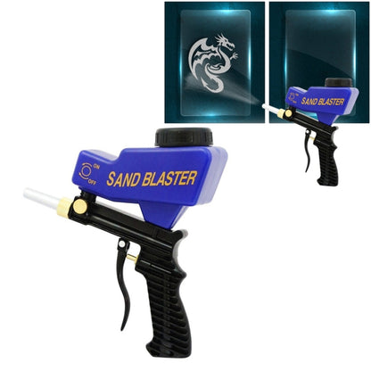 เครื่องพ่นทรายด้วยแรงโน้มถ่วงแบบพกพาสีน้ำเงิน เครื่องพ่นทราย Sandblaster กันสนิมขนาดเล็ก, Blue