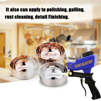 เครื่องพ่นทรายด้วยแรงโน้มถ่วงแบบพกพาสีน้ำเงิน เครื่องพ่นทราย Sandblaster กันสนิมขนาดเล็ก, Blue