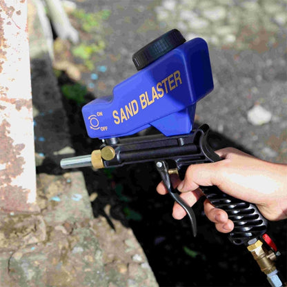 เครื่องพ่นทรายด้วยแรงโน้มถ่วงแบบพกพาสีน้ำเงิน เครื่องพ่นทราย Sandblaster กันสนิมขนาดเล็ก, Blue