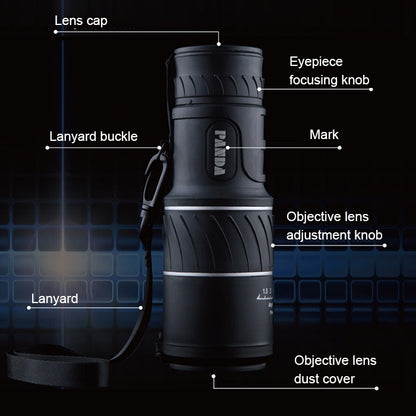 40x60 12X Pocket High Times ความละเอียดสูง Night Vision เน้นกล้องโทรทรรศน์ตาข้างเดียว, 40x60 12X
