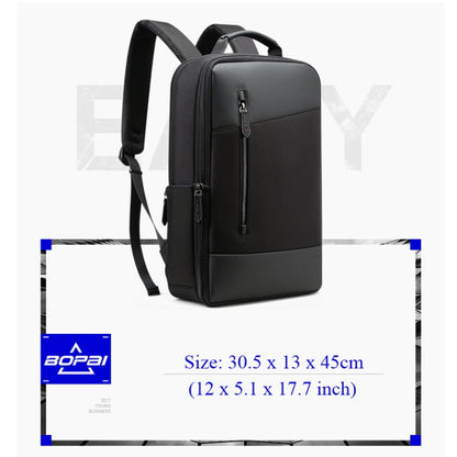 Bopai 851-009911 กระเป๋าสะพายคู่ความจุขนาดใหญ่กันน้ำป้องกันการโจรกรรมพร้อมพอร์ตชาร์จ USB ขนาด: 30.5x13x45 ซม., 851-009911