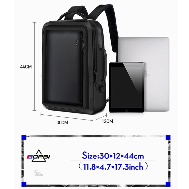 Bopai 751006551 กระเป๋าเป้สะพายหลังแล็ปท็อประบายอากาศสำหรับธุรกิจความจุขนาดใหญ่พร้อมอินเทอร์เฟซ USB ภายนอกขนาด: 30 x 12 x 44 ซม., 751-006551
