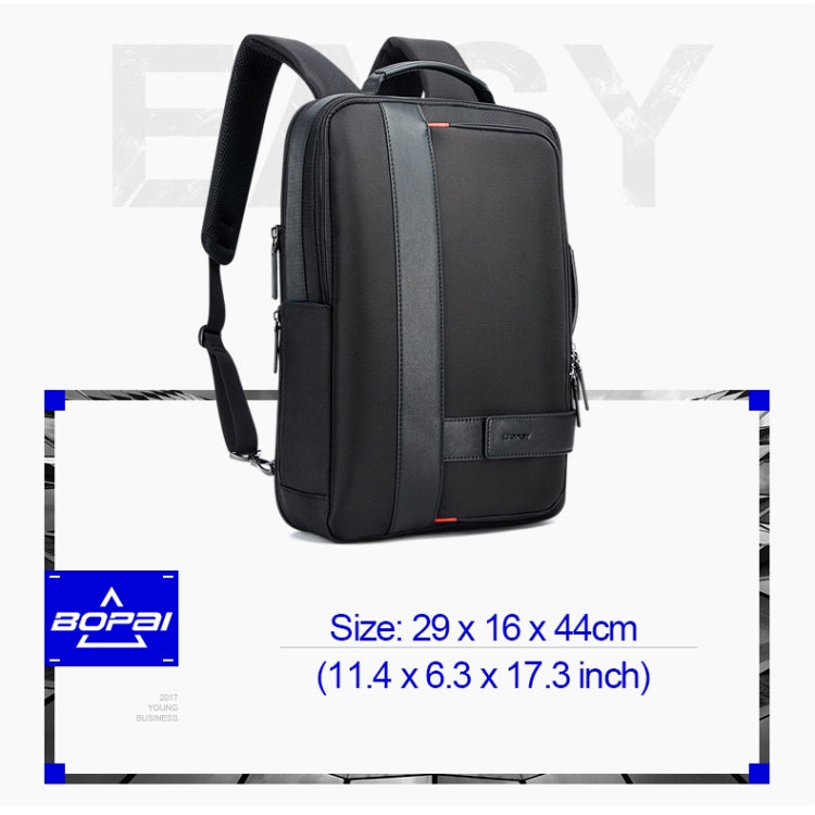 Bopai 751-006561 กระเป๋าเป้สะพายหลังแล็ปท็อประบายอากาศสำหรับธุรกิจความจุขนาดใหญ่พร้อมอินเทอร์เฟซ USB ภายนอกขนาด: 29 x 16 x 44 ซม., 751-006561