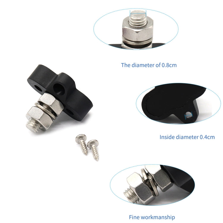 Single Heavy-Duty Terminal Studs สีดำ M10 Bus Bar สำหรับรถยนต์/RV/เรือ, M10 Black