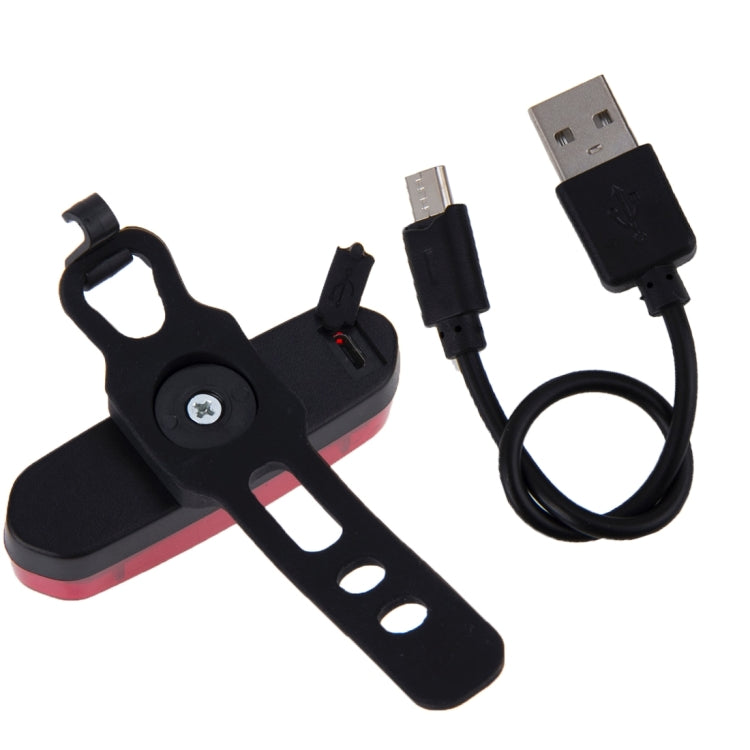AQY-096 IPX4 ไฟท้ายจักรยาน LED แบบชาร์จไฟได้แบบ USB แบบถอดได้, White & Red, Blue & Red
