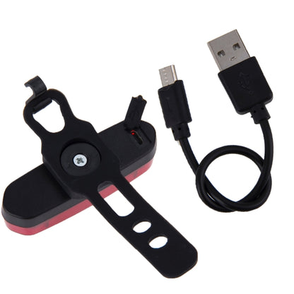 AQY-096 IPX4 ไฟท้ายจักรยาน LED แบบชาร์จไฟได้แบบ USB แบบถอดได้, White & Red, Blue & Red
