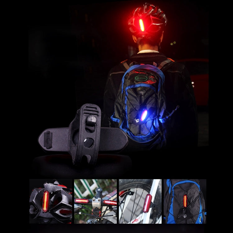 AQY-096 IPX4 ไฟท้ายจักรยาน LED แบบชาร์จไฟได้แบบ USB แบบถอดได้, White & Red, Blue & Red