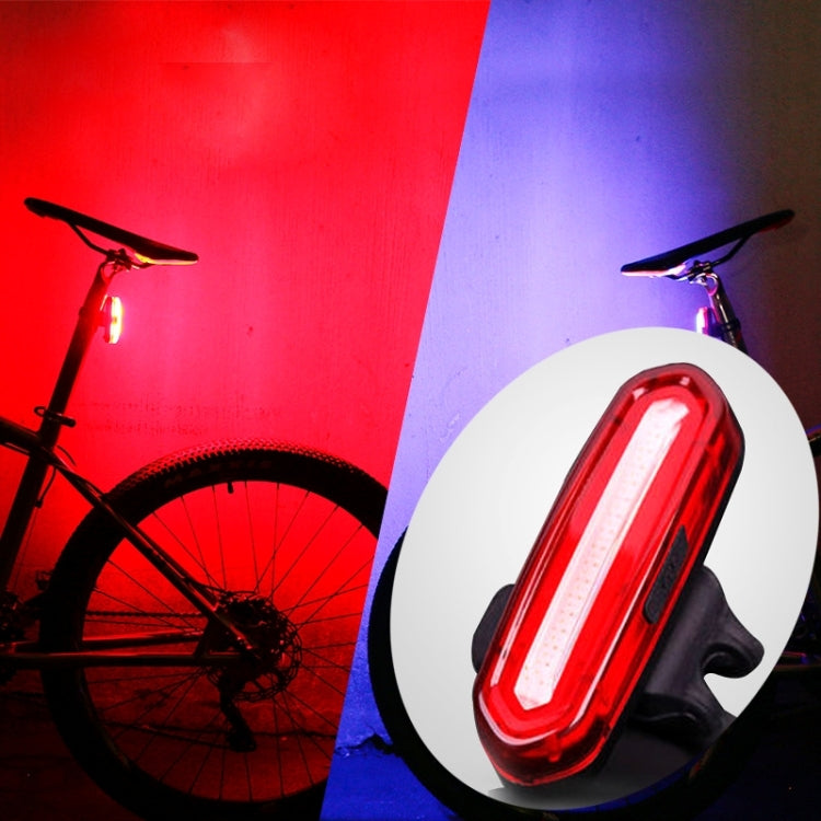 AQY-096 IPX4 ไฟท้ายจักรยาน LED แบบชาร์จไฟได้แบบ USB แบบถอดได้, White & Red, Blue & Red