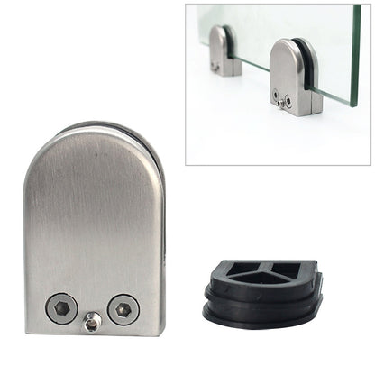 5 PCS 5-8 มม.เว้าโค้งด้านล่าง Matte ขัดเงา 201 สแตนเลสสตีลคลิปราวแก้วไม้ชั้น BOARD CLAMP Bracket, 5-8mm, Curved Bottom, 201 Stainless Steel