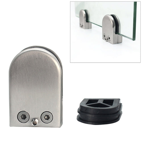 5 PCS 5-8 มม.ด้านล่างขัดเงา 201 สแตนเลสสตีลคลิปราวแก้วไม้ชั้น BOARD CLAMP Bracket, 5-8mm, Flat Bottom, 201 Stainless Steel