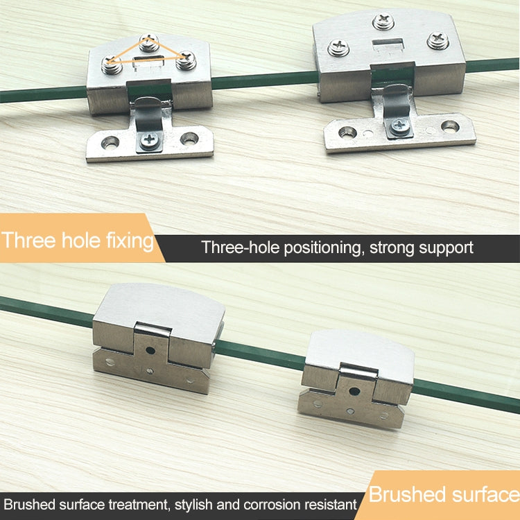 บานพับกระจกพื้นผิวขัดเงาฟรี 3 ชิ้น ขนาด: S 3-7 มม, S