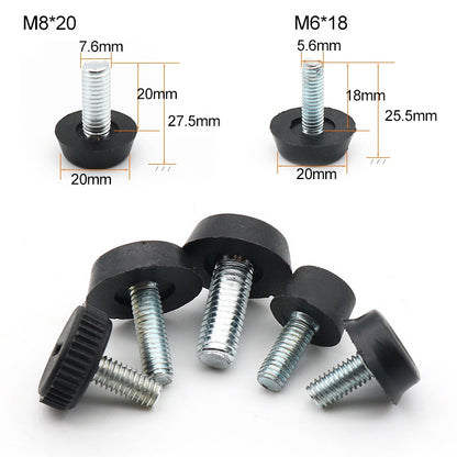 100 ชิ้นปรับเท้า Pad เฟอร์นิเจอร์สกรูสนับสนุน Stub, M6x18 (สีดำ), M6x18 (Black)