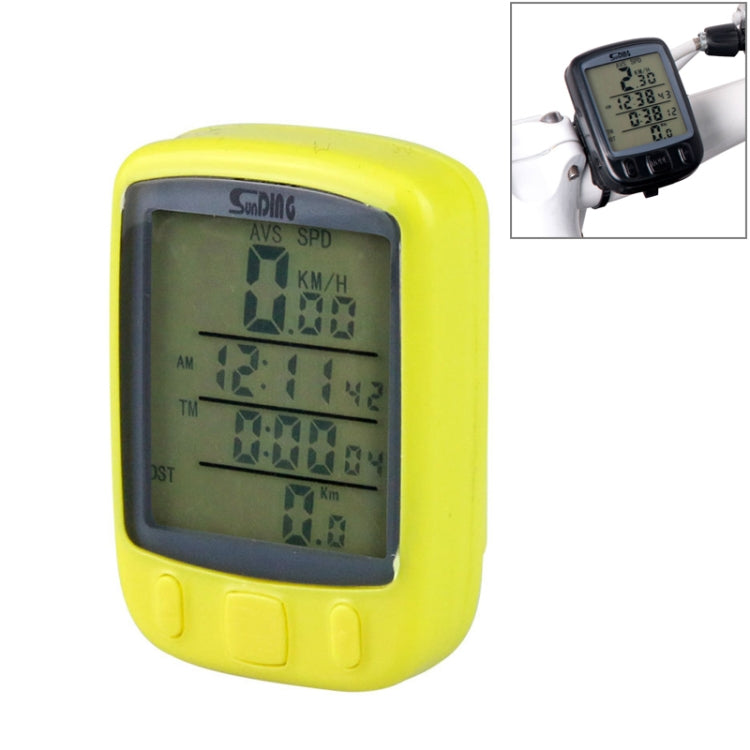SUNDING 563C จักรยานจักรยานกันน้ำไร้สายหน้าจอ LCD Luminous Mileage Speedometer เครื่องวัดระยะทาง, เวอร์ชันภาษาอังกฤษ, 563C(Black), 563C(Blue), 563C (Yellow)