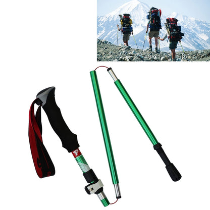 เสาเดินป่าอลูมิเนียมอัลลอยด์แบบพับได้ 5 โหนด Alpenstocks ความยาวพับได้: 28.5 ซม, Folding Length : 28.5CM (Black), Folding Length : 28.5CM (Green), Folding Length : 28.5CM (Blue), Folding Length : 28.5CM (Red)