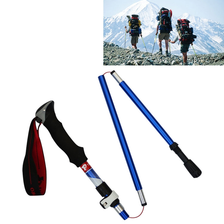 เสาเดินป่าอลูมิเนียมอัลลอยด์แบบพับได้ 5 โหนด Alpenstocks ความยาวพับได้: 28.5 ซม, Folding Length : 28.5CM (Black), Folding Length : 28.5CM (Green), Folding Length : 28.5CM (Blue), Folding Length : 28.5CM (Red)