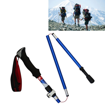 เสาเดินป่าอลูมิเนียมอัลลอยด์แบบพับได้ 5 โหนด Alpenstocks ความยาวพับได้: 28.5 ซม, Folding Length : 28.5CM (Black), Folding Length : 28.5CM (Green), Folding Length : 28.5CM (Blue), Folding Length : 28.5CM (Red)