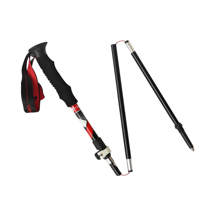เสาเดินป่าอลูมิเนียมอัลลอยด์แบบพับได้ 5 โหนด Alpenstocks ความยาวพับได้: 35 ซม, Folding Length : 35CM (Black), Folding Length : 35CM (Green), Folding Length : 35CM (Blue), Folding Length : 35CM (Red)