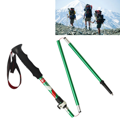 เสาเดินป่าอลูมิเนียมอัลลอยด์แบบพับได้ 5 โหนด Alpenstocks ความยาวพับได้: 35 ซม, Folding Length : 35CM (Black), Folding Length : 35CM (Green), Folding Length : 35CM (Blue), Folding Length : 35CM (Red)