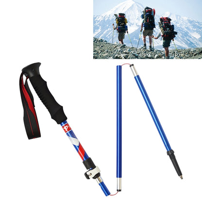 เสาเดินป่าอลูมิเนียมอัลลอยด์แบบพับได้ 5 โหนด Alpenstocks ความยาวพับได้: 35 ซม, Folding Length : 35CM (Black), Folding Length : 35CM (Green), Folding Length : 35CM (Blue), Folding Length : 35CM (Red)