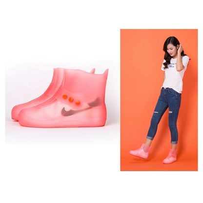 ฝาครอบรองเท้ากันลื่นกันน้ำ PVC แบบรวมแฟชั่นพร้อมพื้นรองเท้าหนา ขนาด: 38-39, Size: 38-39