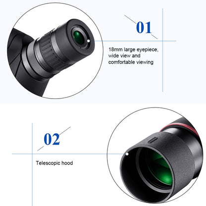 HTK-72 20x-60x ความละเอียดสูง Night Vision ซูมกล้องโทรทรรศน์เดียวสำหรับ Outdoor Camping ดูนกด้วยขาตั้งกล้อง, 20 x 60