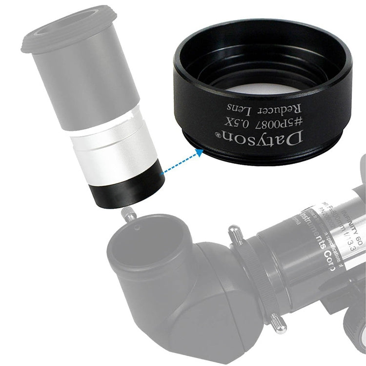 Datyson 5P0087 Fine Thread กล้องโทรทรรศน์ดาราศาสตร์อุปกรณ์เสริม 1.25 นิ้ว 0.5X Defocusing เลนส์ลด, 5P0087 Fine Thread