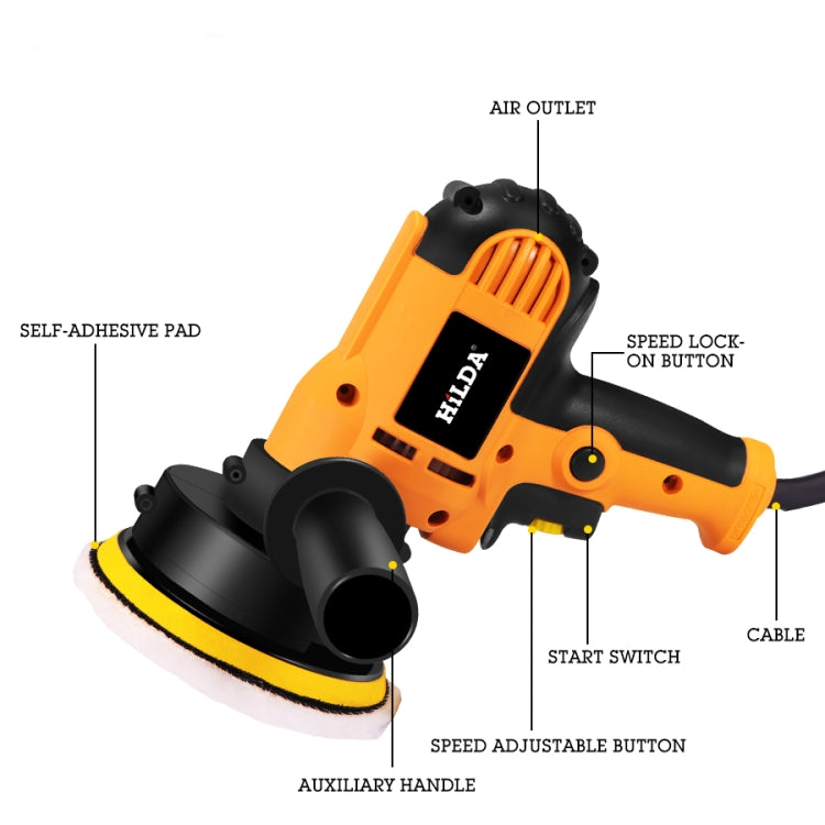 Hilda เครื่องขัดเงารถยนต์ เครื่องขัดแบบปรับอัตโนมัติ Disc Sander, Car Polisher