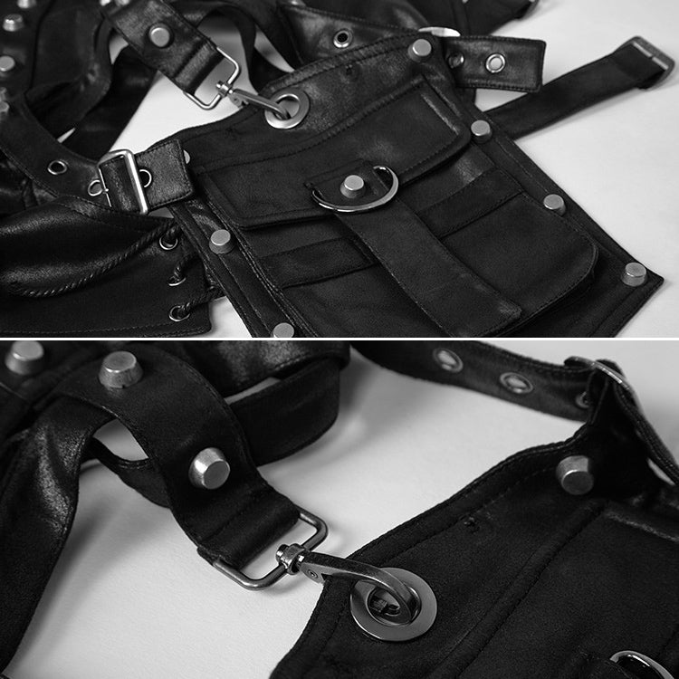 FHG303BK กระเป๋าสะพายไหล่หนังทรงเกราะสำหรับสุภาพสตรี, Armor Shape