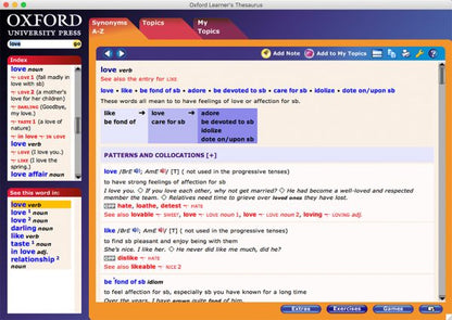 Oxford Learner's Thesaurus: A Dictionary of Synonyms for Mac