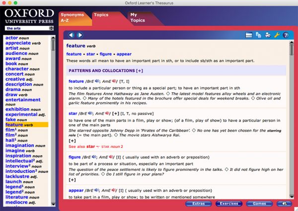 Oxford Learner's Thesaurus: A Dictionary of Synonyms for Mac