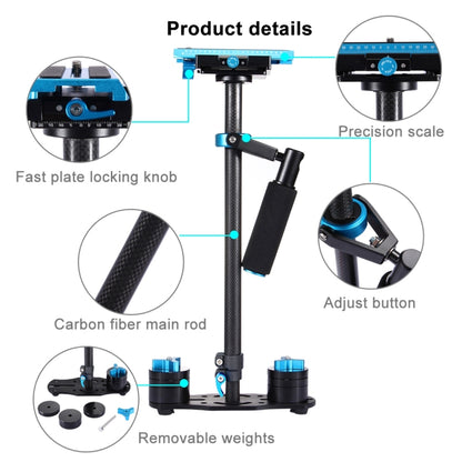 PULUZ 38.5-61 ซม. คาร์บอนไฟเบอร์มือถือโคลงสำหรับกล้องวิดีโอและกล้อง DSLR และ DV ดิจิตอลช่วงโหลด: 0.5-3 กก, P60T Blue, P60T Red
