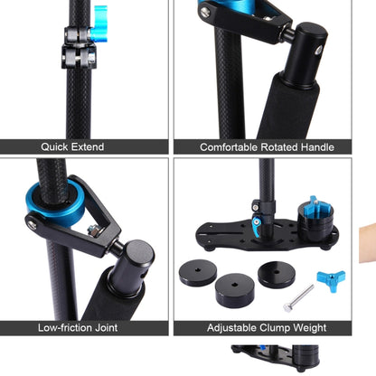 PULUZ 38.5-61 ซม. คาร์บอนไฟเบอร์มือถือโคลงสำหรับกล้องวิดีโอและกล้อง DSLR และ DV ดิจิตอลช่วงโหลด: 0.5-3 กก, P60T Blue, P60T Red
