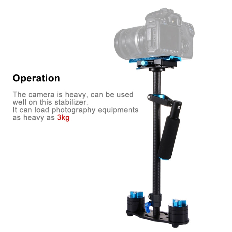 PULUZ 38.5-61 ซม. คาร์บอนไฟเบอร์มือถือโคลงสำหรับกล้องวิดีโอและกล้อง DSLR และ DV ดิจิตอลช่วงโหลด: 0.5-3 กก, P60T Blue, P60T Red