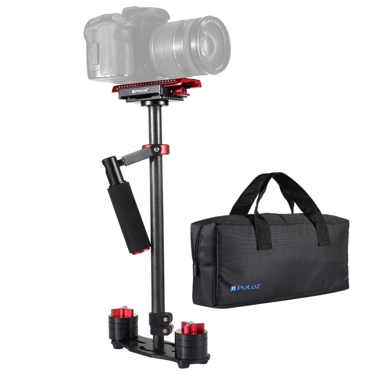 PULUZ 38.5-61 ซม. คาร์บอนไฟเบอร์มือถือโคลงสำหรับกล้องวิดีโอและกล้อง DSLR และ DV ดิจิตอลช่วงโหลด: 0.5-3 กก, P60T Blue, P60T Red