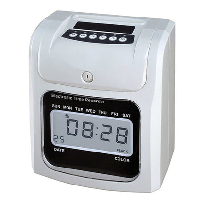 หน้าจอ LCD นาฬิกาเวลาอิเล็กทรอนิกส์กระดาษการ์ดภาษาอังกฤษเครื่อง Punch Machine, รองรับ Music Bell, LCD Screen