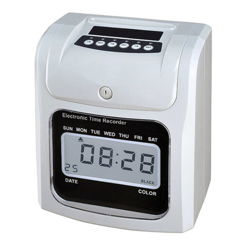 หน้าจอ LCD นาฬิกาเวลาอิเล็กทรอนิกส์กระดาษการ์ดภาษาอังกฤษเครื่อง Punch Machine, รองรับ Music Bell, LCD Screen