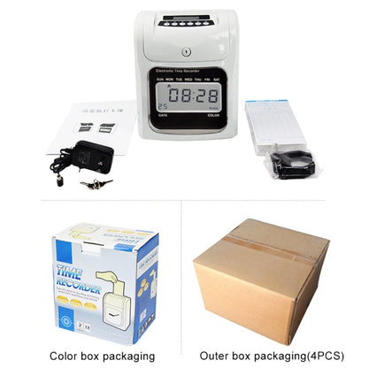 หน้าจอ LCD นาฬิกาเวลาอิเล็กทรอนิกส์กระดาษการ์ดภาษาอังกฤษเครื่อง Punch Machine, รองรับ Music Bell, LCD Screen