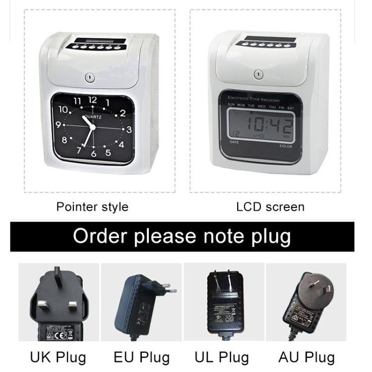 หน้าจอ LCD นาฬิกาเวลาอิเล็กทรอนิกส์กระดาษการ์ดภาษาอังกฤษเครื่อง Punch Machine, รองรับ Music Bell, LCD Screen