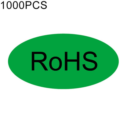 1,000 ชิ้นรูปไข่สติ๊กเกอร์ RoHS มีกาวในตัวฉลาก RoHS ขนาด: 10x20 มม., Size: 10x20mm