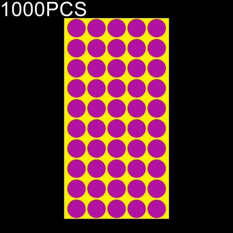 1,000 ชิ้นทรงกลมติดด้วยตนเองที่มีสีสันเครื่องหมายสติ๊กเกอร์เครื่องหมายฉลาก