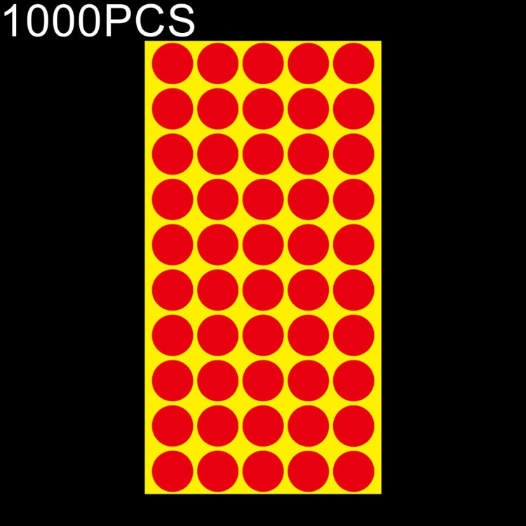 1,000 ชิ้นทรงกลมติดด้วยตนเองที่มีสีสันเครื่องหมายสติ๊กเกอร์เครื่องหมายฉลาก