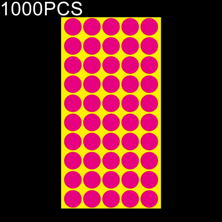 1,000 ชิ้นทรงกลมติดด้วยตนเองที่มีสีสันเครื่องหมายสติ๊กเกอร์เครื่องหมายฉลาก