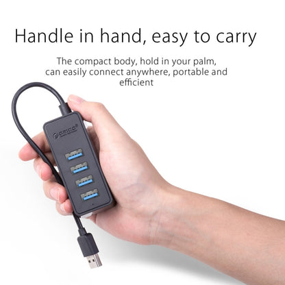 ORICO W5P-U3-30 4 พอร์ต USB 3.0 ฮับเดสก์ท็อปพร้อมแหล่งจ่ายไฟสาย Micro USB ขนาด 30 ซม, W5P-U3-30 Black
