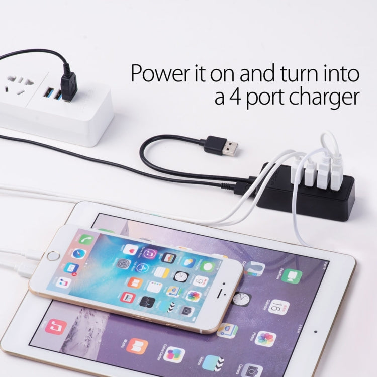 ORICO W5P-U3-30 4 พอร์ต USB 3.0 ฮับเดสก์ท็อปพร้อมแหล่งจ่ายไฟสาย Micro USB ขนาด 30 ซม, W5P-U3-30 Black